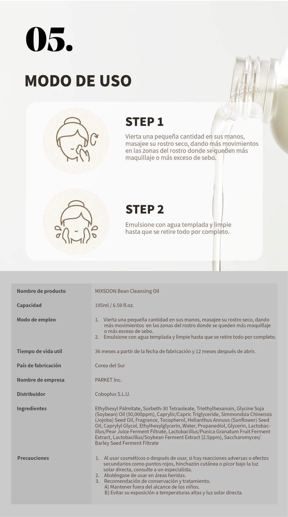ACEITE LIMPIADOR FACIAL COREANO