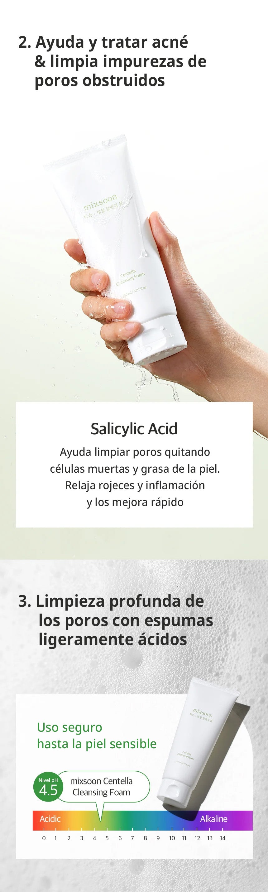 Espuma limpiadora Centella cleansing de mixoon 150ml