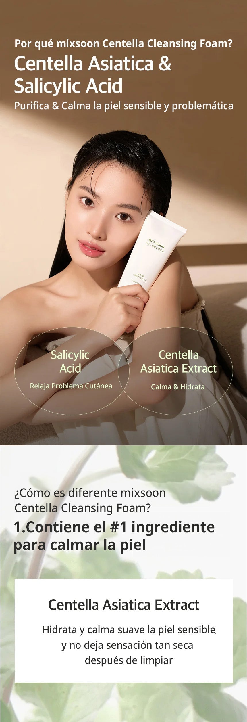 Espuma limpiadora Centella cleansing de mixoon 150ml